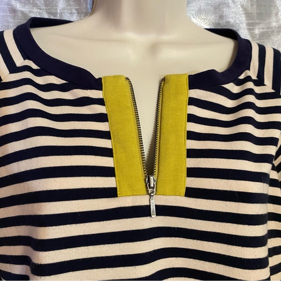 People Like Frank color block 1/4 zip top SZ M, GUC, striped with curved… - Picture 3 of 8